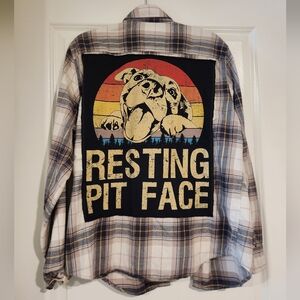 Custom upcycled dog-themed flannel